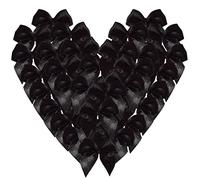 Micomon 50 mini lazos de cinta para manualidades, pequeños lazos negros, decoración de Navidad, embalaje de álbumes de recortes (3/8 pulgadas, negro)