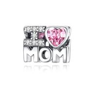MICOO Abalorio de plata de ley 925 compatible con pulseras Pandora, colgantes de cuentas, regalo para mujer, pulsera y collar, Cristal, cristal