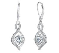 Micory Pendientes Colgantes de Plata de Ley 925 Pendientes Infinito con Piedra de Nacimiento Joyas para Mujer Novia Esposa Mamá
