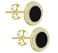 Micory Pendientes de ónix Negro para Mujer, plata de ley 925 hipoalergénicos Pendientes,con Piedras Preciosas Naturales y Circonita 5A, Ideales Como Regalo para Mamá, Novia o Simplemente para ti.