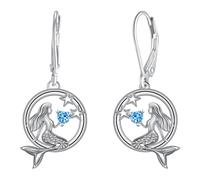 Micory Pendientes Mujer Plata de ley 925 Pendientes Colgantes Sirenar,Regalos Cumpleaños Día de San Valentín Originales Para Mujer Amigo Hermanas Hija