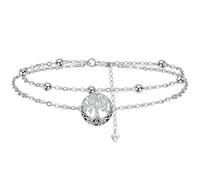 Micory Pulseras Árbol de la Vida Mujer Plata de Ley 925 Pulsera Nudo de Bruja,Regalos Cumpleaños Día de San Valentín Originales Para Mujer Hermanas - Ajustable (17+4cm)