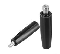 Micpointik 2 unidades de mango giratorio M6/M8/M10, rueda de mano de madera y metal para torno, fresadora, lijadora, maquinaria industrial, máquina de herramientas, pieza de repuesto negro y plateado