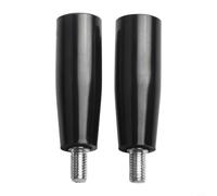 Micpointik 2 unidades de mango giratorio M6/M8/M10, rueda de mano de madera y metal para torno, fresadora, lijadora, maquinaria industrial, maquinaria de herramientas, pieza de repuesto, negro y