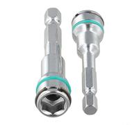 Micpointik Adaptador hexagonal para llave de vaso de 1/4 pulgadas a 8 mm/10 mm, adaptador de enchufe de acero con muelle para destornillador inalámbrico y taladro (8 + 10 mm)