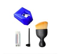 Micpointik AT-VMN95E - Aguja de repuesto con punta elíptica y mango de aluminio para tocadiscos Audio-Technica, incluye cepillo y cable, color verde y negro, accesorios de audiófilos (azul)