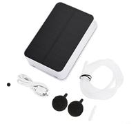 Micpointik Bomba de aire solar con batería de 2200 mAh para acuario, estanque, piscina, bomba de oxígeno silenciosa con carga USB, panel solar plegable, ventilación en caso de corte de energía, color