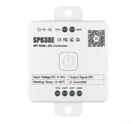 Micpointik Controlador LED RGB DC5 V-24 V con modo de música y control de aplicación, 146 efectos dinámicos, 16 millones de colores, control de grupo para LED direccionables, color blanco (SP63AE)