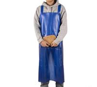 Micpointik Delantal de PVC resistente al agua y al aceite, ajustable, para cocina, jardín, taller, limpieza, resistente, 110 x 80 cm (azul profundo)