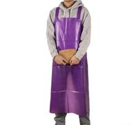 Micpointik Delantal de PVC resistente al agua y al aceite, ajustable, para cocina, jardín, taller, limpieza, resistente, 110 x 80 cm (morado)