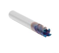 Micpointik Fresa de carburo de 4 mm HRC65 azul con nano-revestimiento de 4 cuchillas VHM para fresado CNC de alta velocidad, herramienta de torneado, D4 x 75 mm