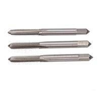 Micpointik Juego de 3 machos de rosca M6 x 1 de mano M2-HSS, cónicos, intermedios y de suelo para agujeros pasantes y ciegos en acero, aluminio y plástico, con 3 ranuras