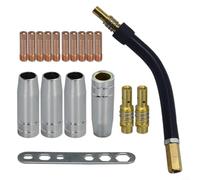 Micpointik Juego de accesorios de soldadura de 18 piezas para quemador MB15 15AK MIG, boquilla de contacto 0,9 mm M6 de cobre con boquilla de gas y difusor, resistente al calor para la industria y el