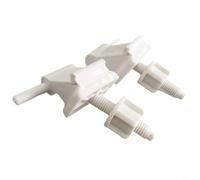 Micpointik Juego de bisagras de repuesto para asiento de inodoro, de plástico blanco con tornillos, para asientos de inodoro ovalados, redondos y alargados, fácil de instalar, 4 cm de ancho (blanco)