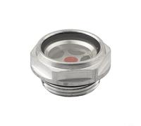 Micpointik Mirilla de aceite M24 x 1,5 de aleación de aluminio con ventana de PC para compresores y máquinas, control preciso del nivel de aceite, plata, 1 pieza, varilla de medición de aceite