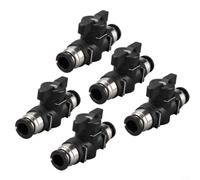 Micpointik Pack de 5 válvulas neumáticas de bola para automatización, giratorias, 0-8 bar, PBT negro, 4/6/8/10/12 mm, ajuste push-to-Connect (BUC-6)