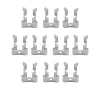 Micpointik Pinza de resorte de acero al manganeso, herramienta resistente para montaje en pared para garaje y cobertizo, sujeta herramientas y tubos seguros, color plateado, juego de 10 piezas con