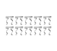 Micpointik Pinza de resorte de acero al manganeso, herramienta resistente para montaje en pared para garaje y cobertizo, sujeta herramientas y tubos seguros, color plateado, juego de 10 piezas con