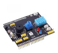 Micpointik Placa de expansión 9 en 1 con sensor de humedad y temperatura LM35, zumbador, plug and play para proyectos Arduino DIY, color azul con interfaces I2C y TTL
