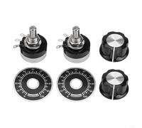 Micpointik Potenciómetro giratorio desechable capa de carbón control preciso de resistencia para control del motor eje 6 mm con 2 unidades de potenciómetro giratorio de película de carbono de un solo