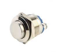 Micpointik Pulsador de metal de 16 mm, autorretente, resistente al agua, IP66, interruptor de encendido/apagado, níquel y latón para resistente a los golpes, para control industrial, relé, contactor