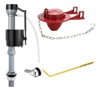 Micpointik Válvula de relleno de inodoro con mecanismo de recarga silenciosa y ajuste de altura de 8 a 12 pulgadas, juego de válvula de plástico con cadena de metal para drenaje de 2 pulgadas