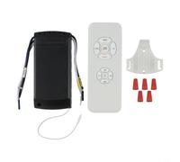 Micpointik Ventilador de techo con mando a distancia con regulador de luz y temporizador, receptor inalámbrico para 90-265 V, fácil instalación para viviendas, color negro/blanco, largo alcance de más