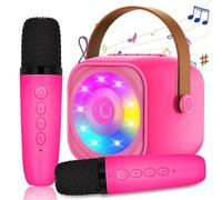 MicQutr Karaoke 2 Microfonos, Karaoke Máquina para Niños y Micrófonos Inalámbricos, Altavoz Bluetooth Portátil para Adultos y Niñas, Regalo para Fiestas en Casa/Regalos/Juguetes