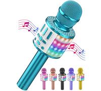 Micrófono Bluetooth, Inalámbrico Karaoke con Altavoz y LED, Portátil Speaker para Niños Canta Partido Musica, Adultos Casa KTV Party para Android/iPhone/PC
