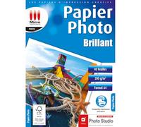 Micro Application - Papel fotográfico con acabado brillante, tamaño A4, paquete económico, gramaje de 200 g/m², compatible con impresión de inyección de tinta, 40 hojas