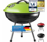 Micro BBQ kettle grill parrilla de carbón compacta de viaje parrilla de mesa acero inoxidable esmaltado 38cm (Verde)