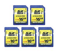 Micro Center - Tarjeta de memoria flash SDHC (16 GB, clase 10, tamaño completo, tarjeta SD USH-I U1, tarjeta de memoria para cámara de rastro (5 unidades)