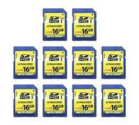 Micro Center - Tarjeta de memoria flash SDHC de 16 GB, clase 10, paquete de 10 tarjetas SD estándar de tamaño completo USH-I U1 para cámara de rastro (paquete de 10)