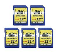 Micro Center - Tarjeta de memoria flash SDHC de 32 GB, clase 10, tamaño completo, tarjeta SD USH-I U1 Trail para cámara de memoria por Micro Center (paquete de 5)