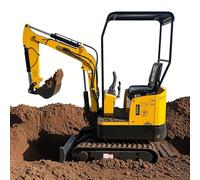 Micro excavadoras de 1.5T a la venta, mini excavadora sobre orugas todo terreno - Micro excavadora hidráulica con abrazadera para el pulgar y cabina cerrada para construcción y paisajismo