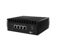 Micro Firewall Appliance, Mini PC, pFsense Plus, Mikrotik, OPNsense, VPN, Router PC, Intel Celeron J4125, HUNSN RJ15, AES-NI, 4 x Intel 2.5GbE I226-V LAN, HDMI, DP, SIM Slot, 16G RAM, 64G SSD
