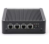 Micro Firewall Appliance, OPNsense, Firewall Hardware, Fanless Mini PC, Intel Pentium Silver N5000, 4 x Intel LAN, Support AES-NI, VGA, HDMI, 8GB RAM, 256GB SSD