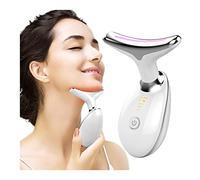 Micro-Glow - Auricular portátil, herramienta de eliminación de arrugas reafirmante para el cuello y la cara, masajeador de vibración reductor de barbilla con 3 modos de color que levanta y aprieta la