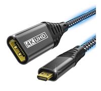 micro HDMI to HDMI,1M cable Adaptador 4K@60Hz 3D 1080P tipo D a A compatible con Ethernet,3D,HDR y ARC,Micro HDMI a HDMI compatible con Raspberry Pi 5/4,Hero,cámaras A6300 A6400,Yoga,ODROID