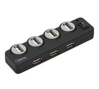 Micro Innovations Connect + Charge 7-Port Hub 480Mbit/s Negro Nodo - Concentrador (480 Mbit/s, Negro, USB 2.0, 2.5V AC, Windows 2000/XP/Vista/7 Mac OS X v10.2+)