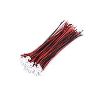 Micro JST 1.25MM Conector macho y hembra de 2 pines 7 núcleo, 100 mm Cable para placa de circuito, 20 piezas/paquete, compatible con PCB y aplicaciones electrónicas