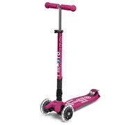 Micro | Maxi Deluxe Plegable LED | Patinete niños 3 Ruedas | 5-12 años | Giro por Inclinación, Manillar Regulable en Altura, Ruedas PU con luz LED activada por movimiento, Ligero, Ingeniería Suiza