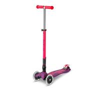 Maxi Deluxe Plegable Neon LED - Patinete infantil evolutivo y plegable - Micro - De 5 a 12 años Lila-Rosa