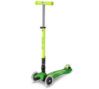Micro ® | Maxi Deluxe Plegable Neón LED | Patinete Premium 3 Ruedas con Manillar Neón | Ruedas Luces LED | Plataforma Antideslizante | Altura Regulable | Niños y niñas 5-12 Años