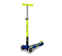 Micro ® | Maxi Deluxe Plegable Neón LED | Patinete Premium 3 Ruedas con Manillar Neón | Ruedas Luces LED | Plataforma Antideslizante | Altura Regulable | Niños y niñas 5-12 Años