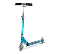 Micro® Sprite LED, Original Design, Patinete 2 Ruedas con iluminación LED Plegable, 6 Años, Peso 2,85kg, Carga Máx 100Kg, Aluminio, Plataforma Antideslizante, Rodamientos ABEC 9 (Azul Océano)