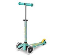 Micro® | Mini Micro Deluxe Eco LED | Patinete Ecológico 3 Ruedas Niños | Ruedas con iluminación LED y Rodamientos ABEC9 | Manillar Regulable en Altura y Desmontable | 2-5 años (Menta Eco)