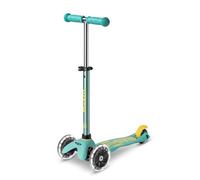 Micro® | Mini Micro Deluxe Eco LED | Patinete Ecológico 3 Ruedas Niños | Ruedas con iluminación LED y Rodamientos ABEC9 | Manillar Regulable en Altura y Desmontable | 2-5 años (Menta Eco)