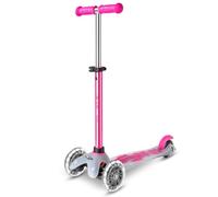 Micro® | Mini Micro Deluxe Flux LED Neochrome Patinete 3 Ruedas | Pintura Cromada | Plataforma Transparente | Ruedas con iluminación LED y Rodamientos ABEC9 | Antideslizante | Niños y Niñas | 2-5 años