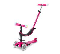 Micro® | Mini2Grow Deluxe Magic LED Patinete Evolutivo 4en1 con Asiento para niños | Ruedas y puños con iluminación | Montaje y desmontaje sin Herramientas | Ligero | 1-6 Años | Niños y Niñas